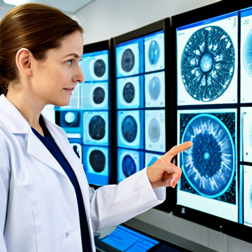 A professional female dermatologist, wearing a modest, clean lab coat, stands confidently in a state-of-the-art laboratory. She is gesturing towards a holographic display showing a balanced, healthy skin microbiome represented by abstract, intricate biological patterns, emphasizing the concept of an "invisible ecosystem." The environment is bright and sterile, reflecting scientific advancement. The subject has perfect anatomy, correct proportions, natural pose, well-formed hands, proper finger count, natural body proportions, fully clothed, appropriate attire, modest clothing, professional dress, safe for work, appropriate content, professional photography, high quality, family-friendly.