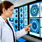 Home 13 A professional female dermatologist, wearing a modest, clean lab coat, stands confidently in a state-of-the-art laboratory. She is gesturing towards a holographic display showing a balanced, healthy skin microbiome represented by abstract, intricate biological patterns, emphasizing the concept of an "invisible ecosystem." The environment is bright and sterile, reflecting scientific advancement. The subject has perfect anatomy, correct proportions, natural pose, well-formed hands, proper finger count, natural body proportions, fully clothed, appropriate attire, modest clothing, professional dress, safe for work, appropriate content, professional photography, high quality, family-friendly.