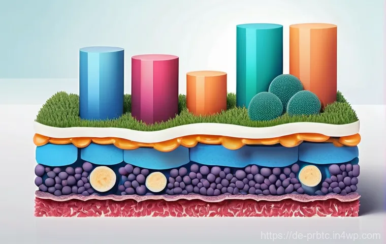 프로바이오틱 스킨케어의 마케팅 전략 - **Prompt:** "A vibrant, hyper-realistic macro shot depicting healthy human skin as a thriving, micro...