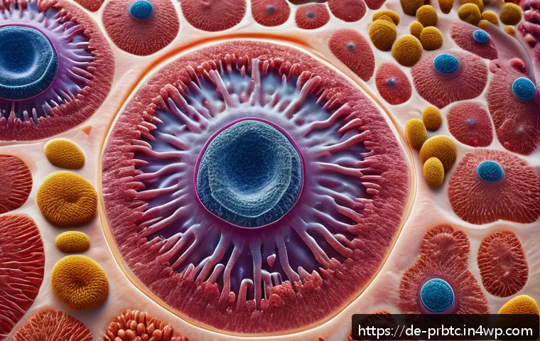 프로바이오틱 스킨케어와 피부 생리학 - A close-up, highly detailed macro shot of human skin surface showcasing a diverse community of skin ...